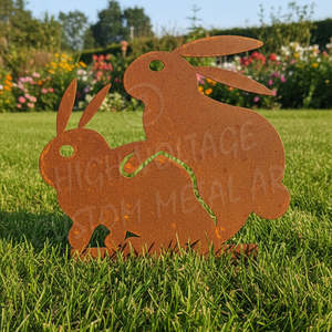 Animals And Insects: naughty rabbits garden stake