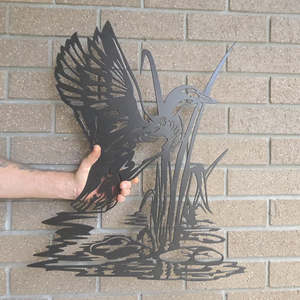 Birds: duck in the reeds - matt black
