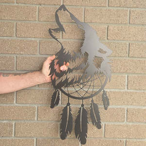 wolf dreamcatcher - matt black