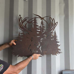 stag in the trees - corten