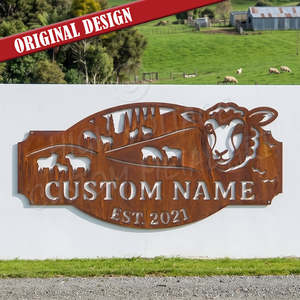 custom farm sign - sheep