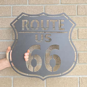 Man Cave Decor: routte 66 - matt black
