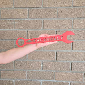 Man Cave Decor: chevrolet spanner - flame red
