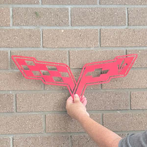 Man Cave Decor: chevy flags - flame red