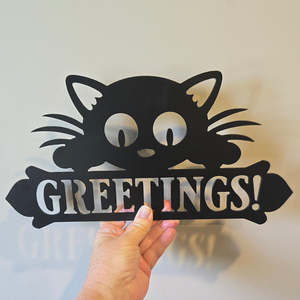 Animals And Insects: greetings cat - matt black