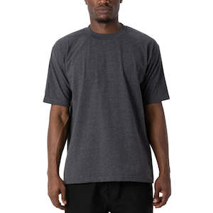 Tee: Pro Club Men's Heavyweight Cotton Short Sleeve Crew Neck - Charcoal - S