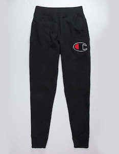 Champion Reverse Weave Big C Chenille Logo Black Mens Sweatpants - XL