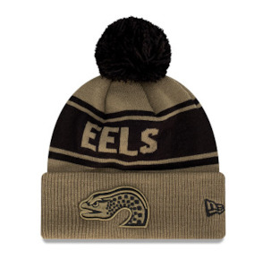 Beanies: New Era Parramatta Eels Olive Black Pom Knit Beanie