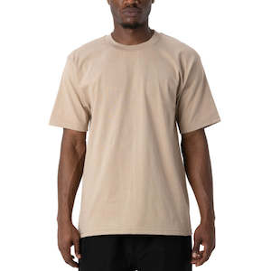Pro Club Men's Heavyweight Cotton Short Sleeve Crew Neck - Khaki - 2XLTALL