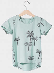 Kukukid T-SHIRT Aquamarine Palms