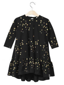 Kukukid DANCING DRESS GOLDEN STARS BLACK