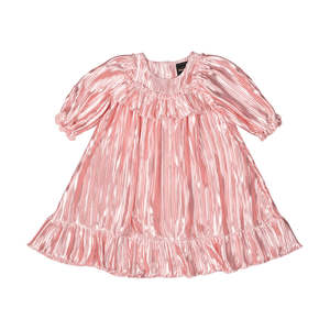 Dresssale Rock Your: Rock Your Kid Pink Pleated Metallic Dress