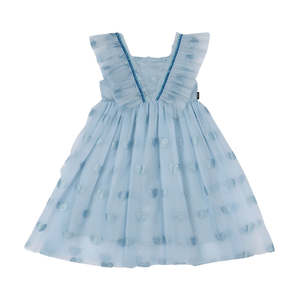 Dresssale Rock Your: Rock Your Kid Blue Glitter Heart Tulle Dress