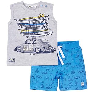 Petit Lem Baby Boys' Car Print 2Pc Tee & Short Set