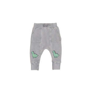 Huxbaby Vintage Grey Dino Drop Crotch Pant