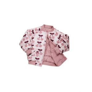 Jackets Coats Outwear Girl: Huxbaby Cherry Hearts Reversible Bomber