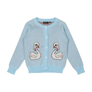 Cardigans Jumpers Girl: Rock Your Kid Pink Swan Knit Cardigan