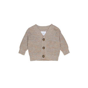 Cardigans Jumpers Boy: Huxbaby Oat Almond Marl Knit Cardigan