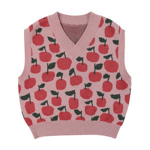 Cardigans Jumpers Boy: Jelly Mallow Apple Jacquard Vest