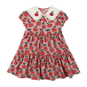Jelly Mallow: Jelly Mallow Red Apple Ruffle Dress