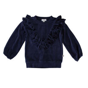 Peggy: Peggy Verity Velour Top In Navy