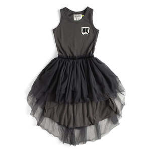 NUNUNU Tulle Tank Top Dress Graphite