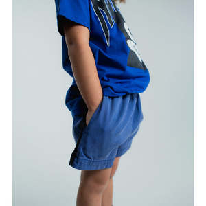 NUNUNU Side Stripe Short Blue