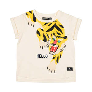Rock Your 2022ss Drop1: Rock Your Kid Hello Tiger SS T-Shirt Boxy Fit