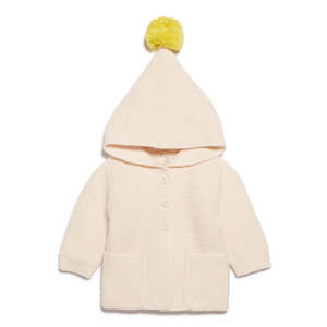 Wilson & Frenchy Knitted Jacket With Hood Oatmeal/Pineapple