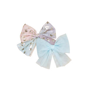 New: Huxbaby Butterfly Unicorn Tulle 2PK Hair Bow