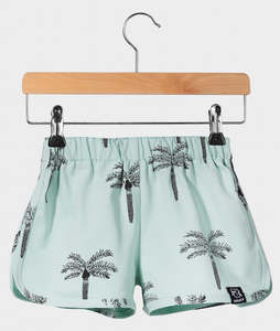 Kukukid: Kukukid SHORTS Aquamarine Palms