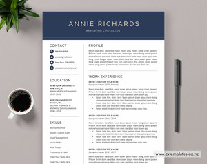 CV Template for MS Word, Minimalist Curriculum Vitae, Professional CV Template L&hellip;