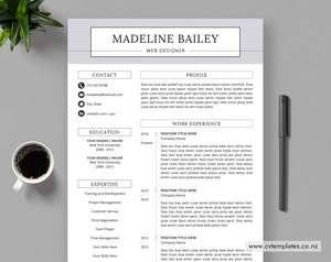 CV Template for MS Word, Curriculum Vitae, Editable CV Template, Cover Letter, 1&hellip;
