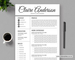 CV Template for MS Word, Professional Curriculum Vitae, Editable CV Template, Co&hellip;