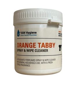 Products: Orange Tabby Spray & Wipe Soluble Sachet Tub 20