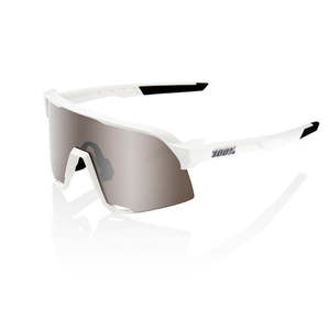 Sunglasses: 100% S3 - Matte White - HiPER Silver