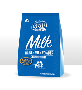New Zealand Gold Whole Milk - Powder Sachet 1kg - Direct 2 You from New Zealand
