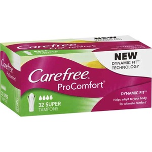 Specials: Carefree Super Tampons Pro Comfort Dynamic Fit 32pk