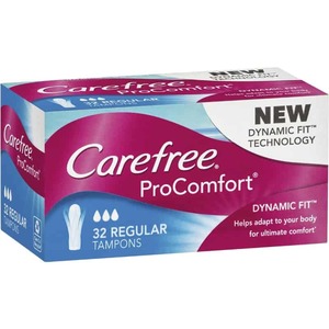 Specials: Carefree Regular Tampons Pro Comfort Dynamic Fit 32pk