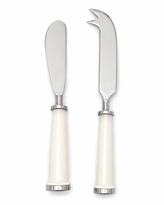 Specials: White Handle Cheese Knife Set (Set of 2)