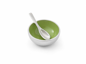Green Mini Serving Bowl with Spoon