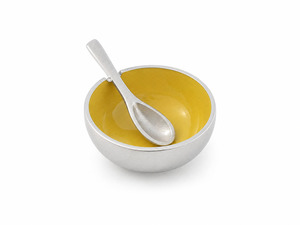 Mustard Mini Serving Bowl with Spoon