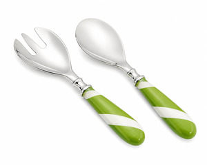 Green & White Salad Serving Set (2 Piece)
