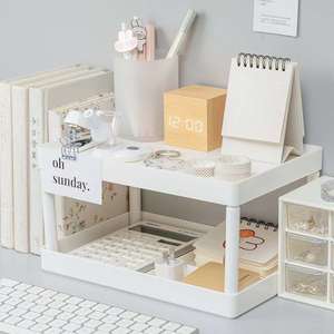 Products: 2-Tier Desk Shelf Stackable Adjustable Desktop Organizer