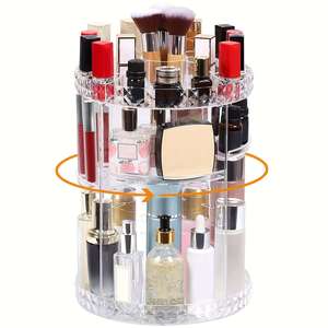 Rotating Makeup Organizer 360 Degree Clear Storage Stand