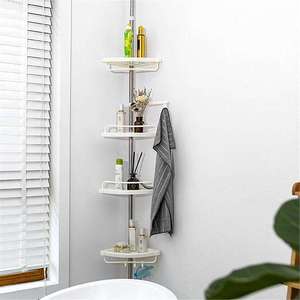 Products: Bathroom Corner Shelf 4 Tier Adjustable No Drill Shower Rack