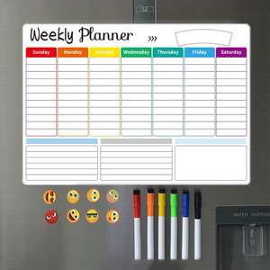 Easy Magnetic Weekly Planner Whiteboard with 2 Erasable Pens