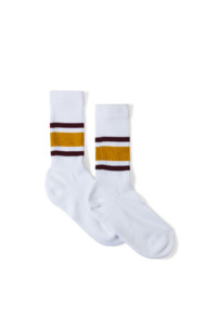 Frontpage: Cotton Athletic Crew - Gold / Maroon Stripe