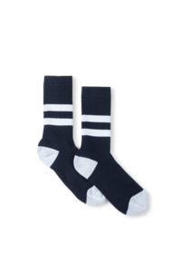 Cotton Athletic Sock - Navy Stripe