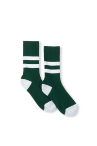 Cotton Athletic Crew - Bottle Green Stripe